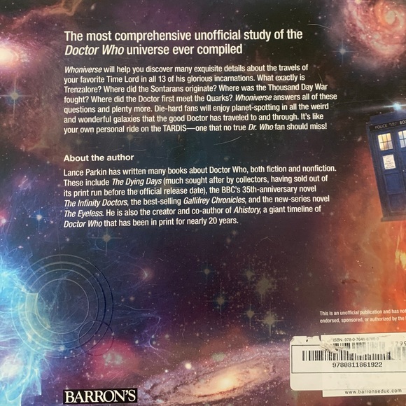 Whoniverse Lance Parkin Dr. Who Universe Planets History Hardcover Book NEW - Picture 9 of 14